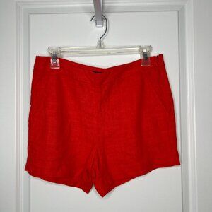 Antibes Blanc Women's Size 6 Linen Cotton Shorts Burnt Orange Red